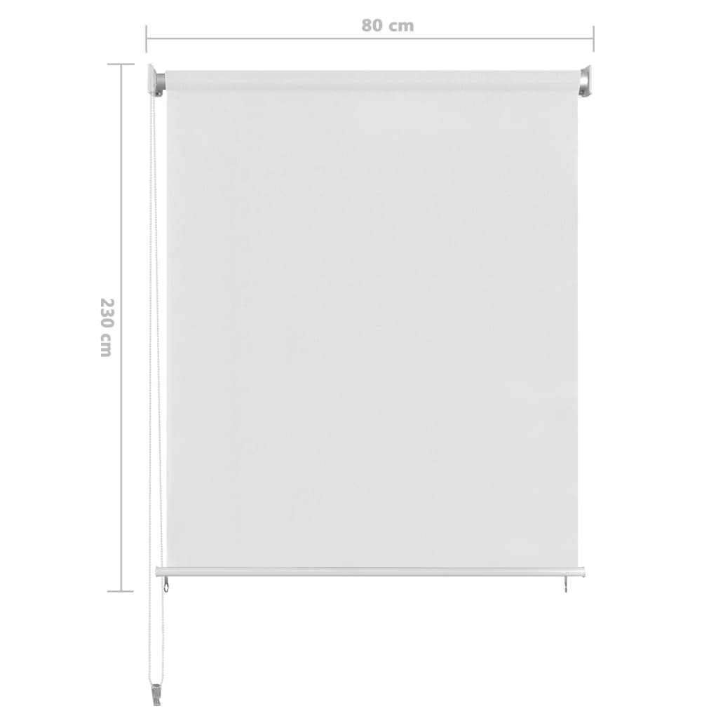 udendørs rullegardin 80x230 cm HDPE hvid