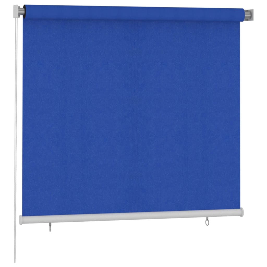 udendørs rullegardin 160x140 cm HDPE blå