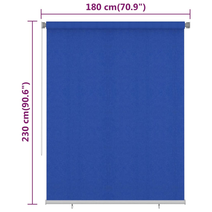 udendørs rullegardin 180x230 cm HDPE blå
