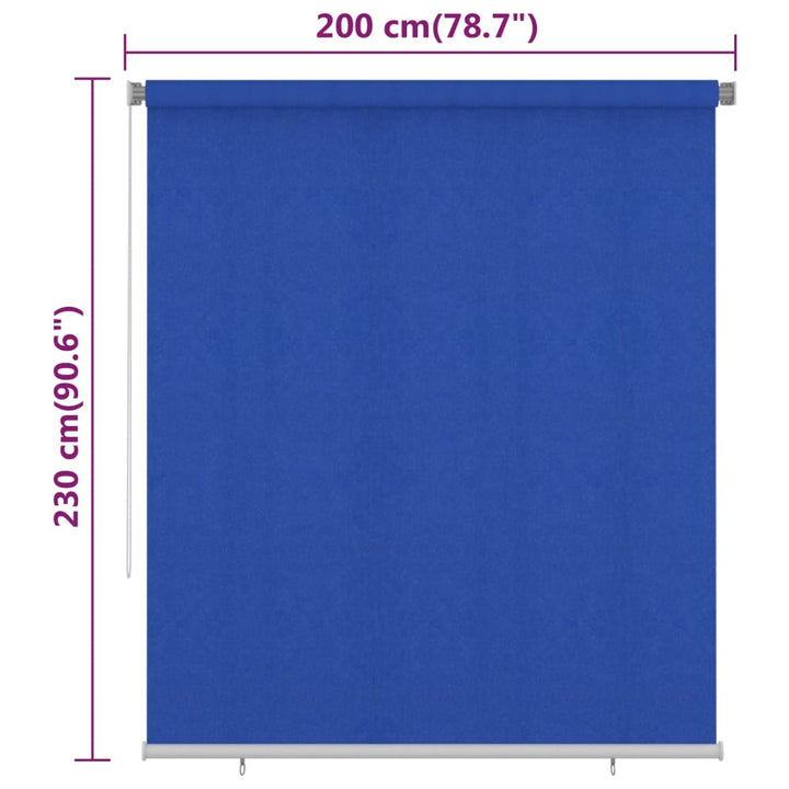 udendørs rullegardin 200x230 cm HDPE blå