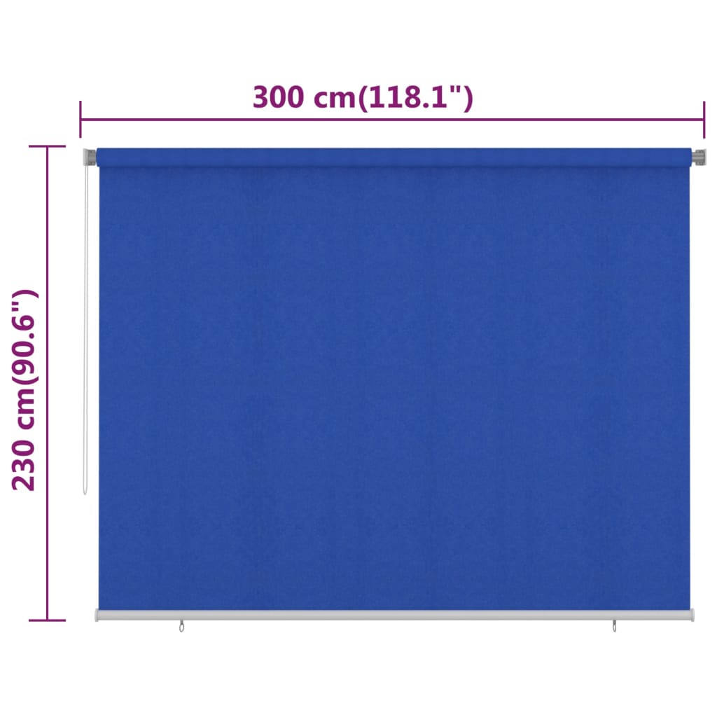 udendørs rullegardin 300x230 cm HDPE blå
