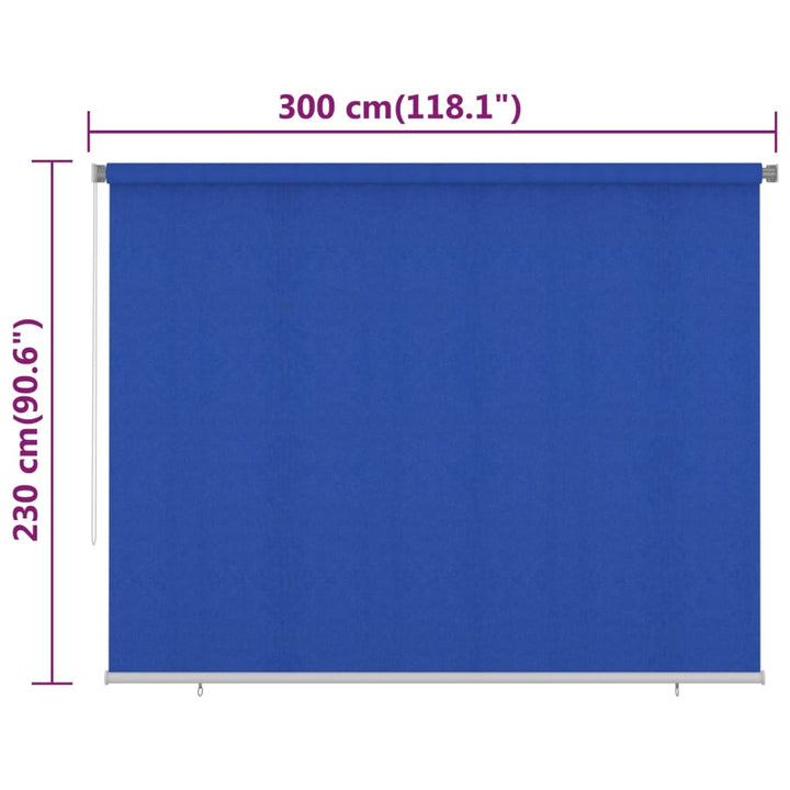 udendørs rullegardin 300x230 cm HDPE blå
