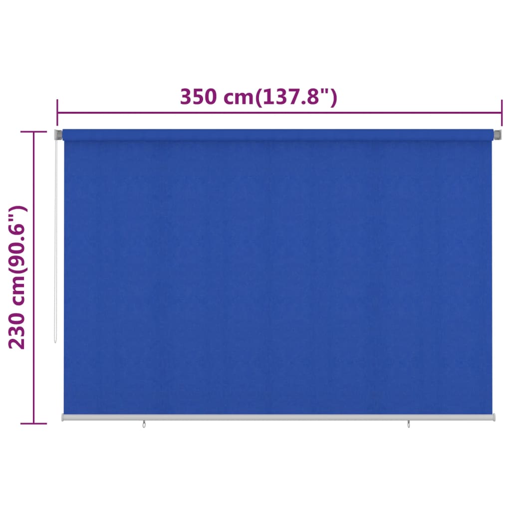 udendørs rullegardin 350x230 cm HDPE blå