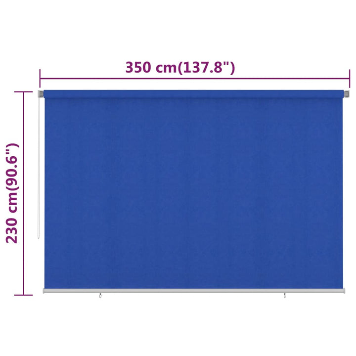 udendørs rullegardin 350x230 cm HDPE blå