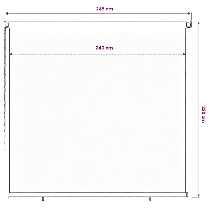 udendørs rullegardin 185 (B) x 230 (H) cm sort