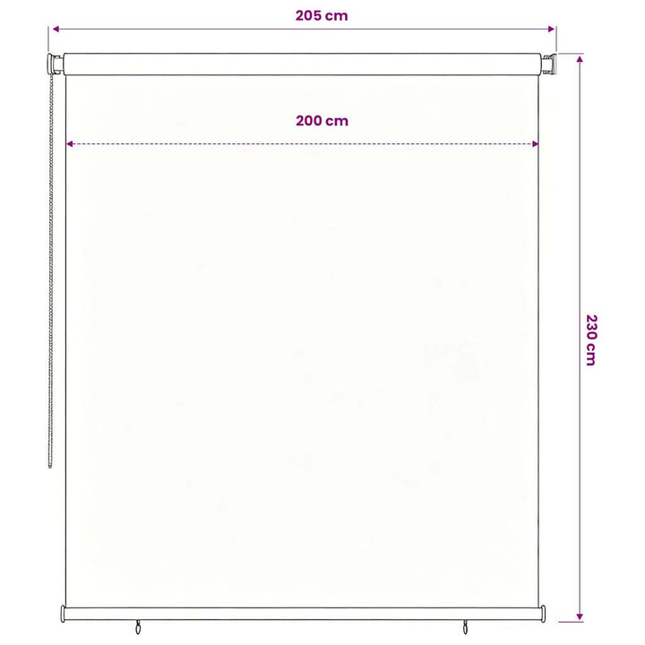 udendørs rullegardin 225 (B) x 230 (H) cm sort