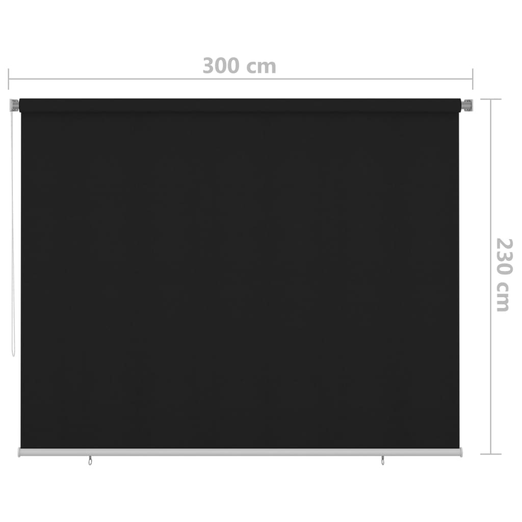udendørs rullegardin 300 x 230 cm sort
