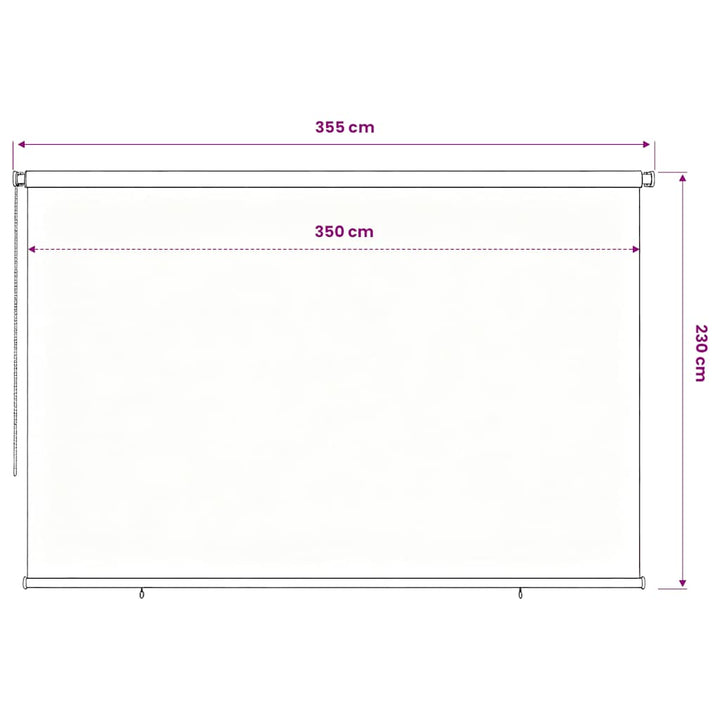 udendørs rullegardin 355 (B) x 230 (H) cm sort