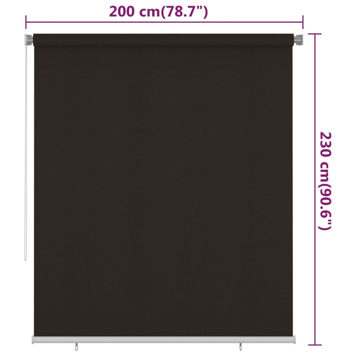 udendørs rullegardin 200x230 cm HDPE brun