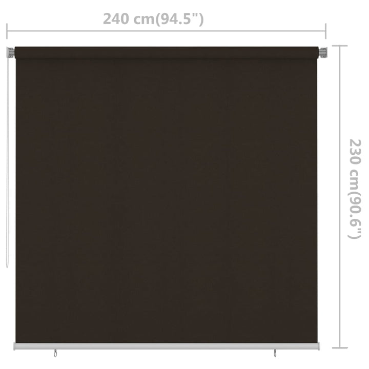 udendørs rullegardin 240x230 cm brun