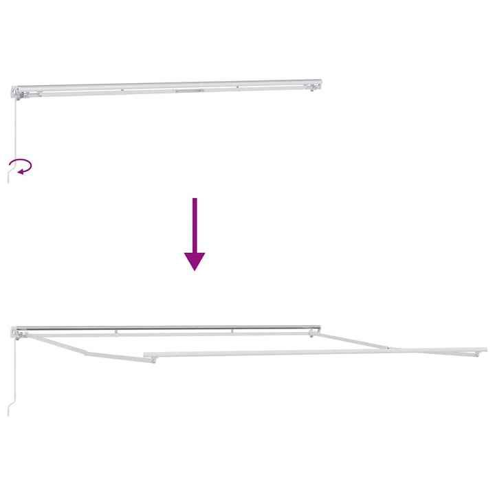 Markiseramme Hvid 450 × 350 cm Aluminium