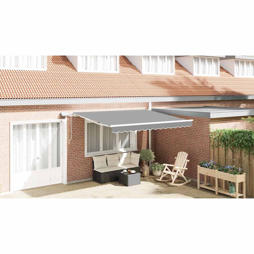 Markiseramme med LED -strimmellys Hvid 300 x 250 cm Aluminium