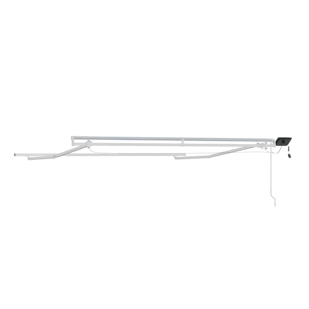 Markiseramme med LED -strimmellys Hvid 350 x 250 cm Aluminium
