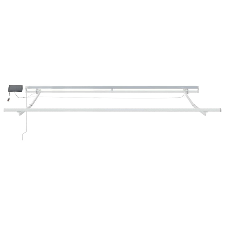 Markiseramme med LED -strimmellys Hvid 350 x 250 cm Aluminium