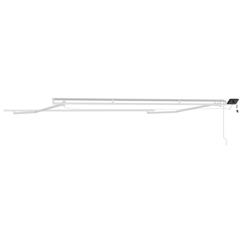 Markiseramme med LED -strimmellys Hvid 400 × 300 cm Aluminium