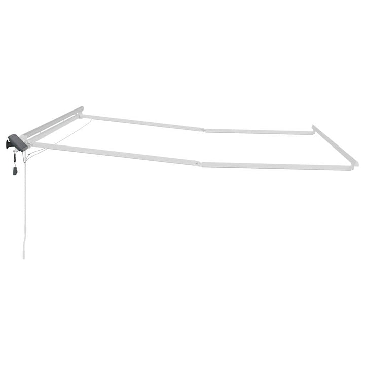 Markiseramme med LED -strimmellys Hvid 400 × 300 cm Aluminium