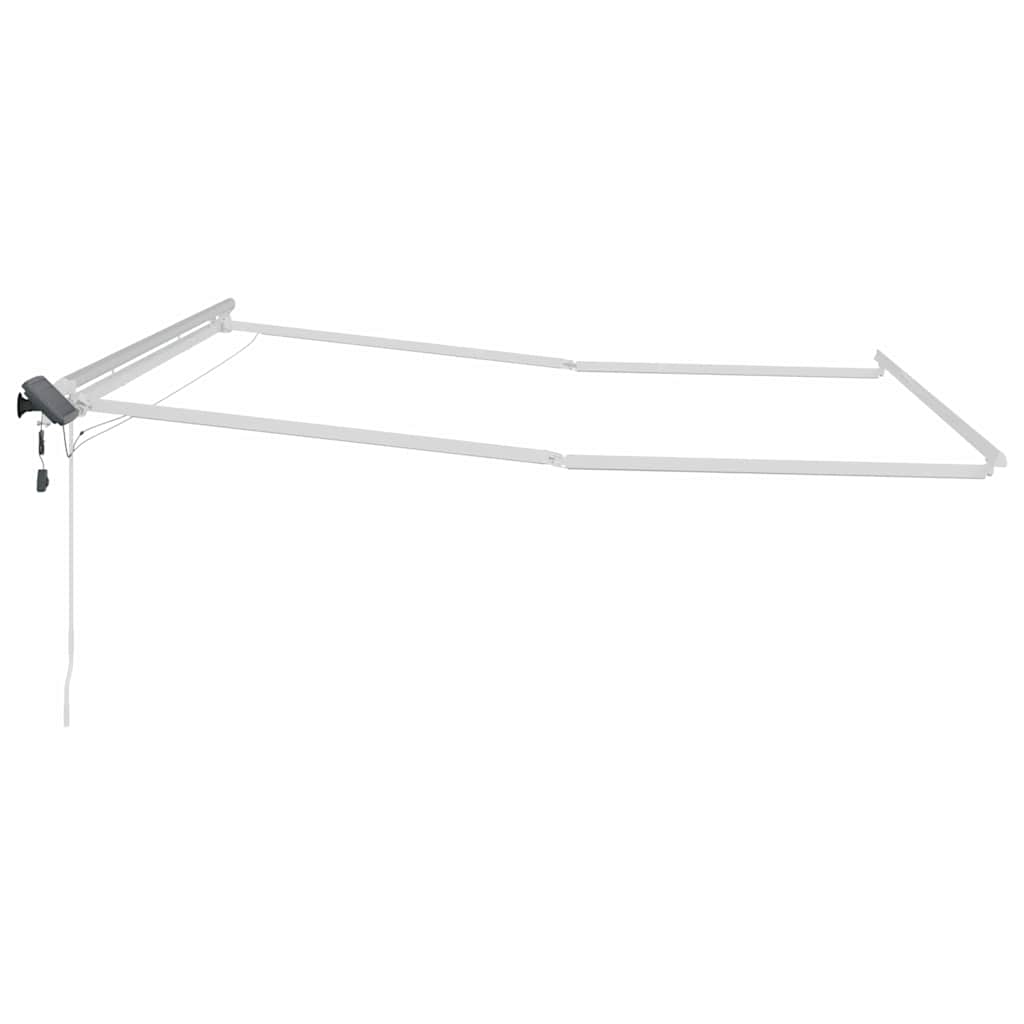 Markiseramme med LED -strimmellys Hvid 450 × 300 cm Aluminium