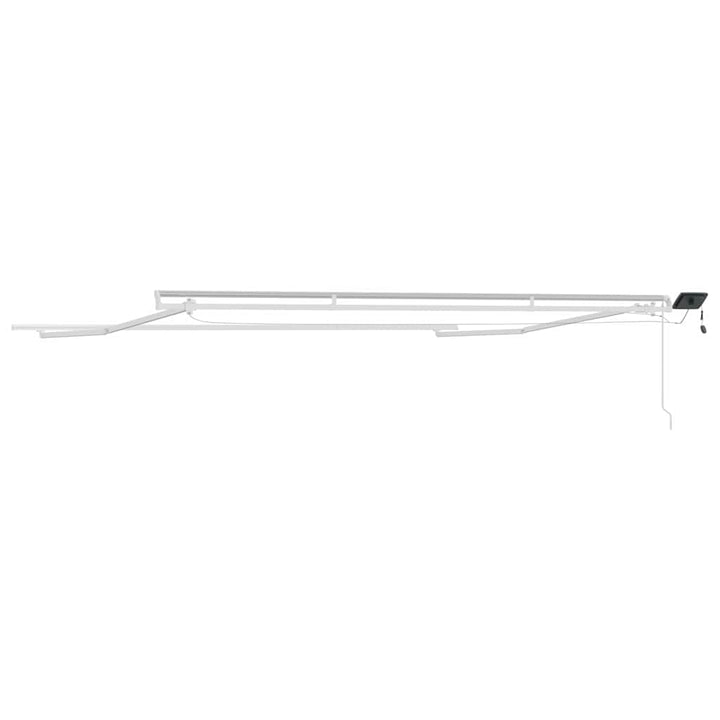 Markiseramme med LED -strimmellys Hvid 500 × 300 cm Aluminium