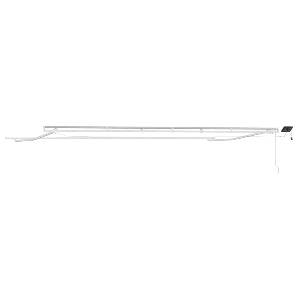 Markiseramme med LED -strimmellys Hvid 600 × 300 cm Aluminium