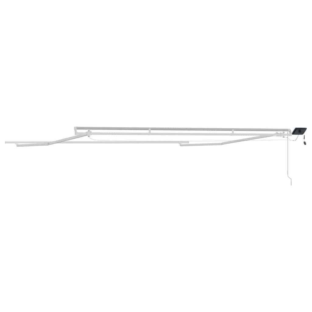 Markiseramme med LED -strimmellys Hvid 400 × 350 cm Aluminium