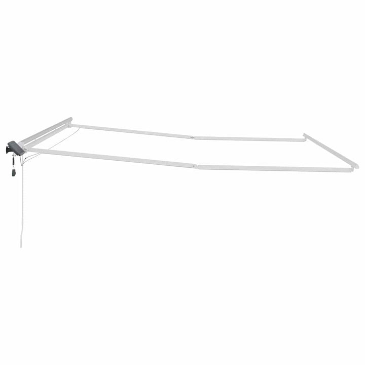Markiseramme med LED -strimmellys Hvid 400 × 350 cm Aluminium
