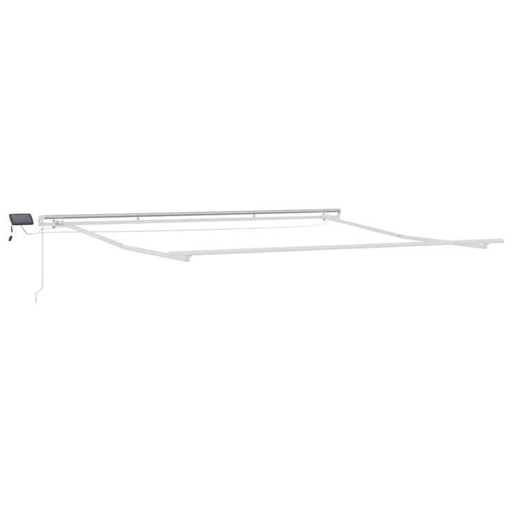Markiseramme med LED -strimmellys Hvid 450 × 350 cm Aluminium