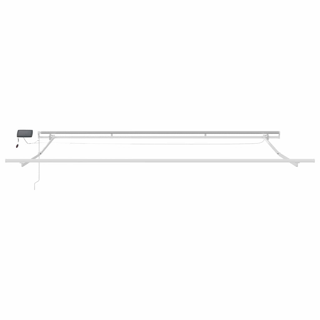 Markiseramme med LED -strimmellys Hvid 450 × 350 cm Aluminium