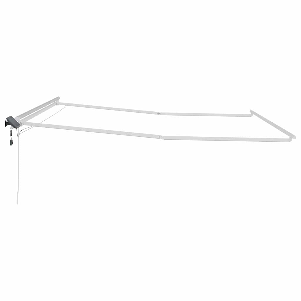 Markiseramme med LED -strimmellys Hvid 450 × 350 cm Aluminium