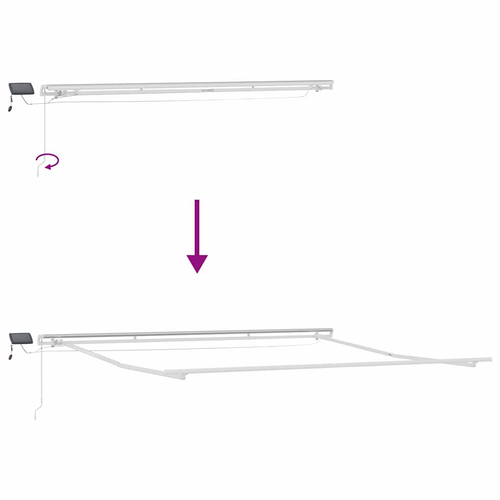 Markiseramme Hvid 500 × 350 cm Aluminium