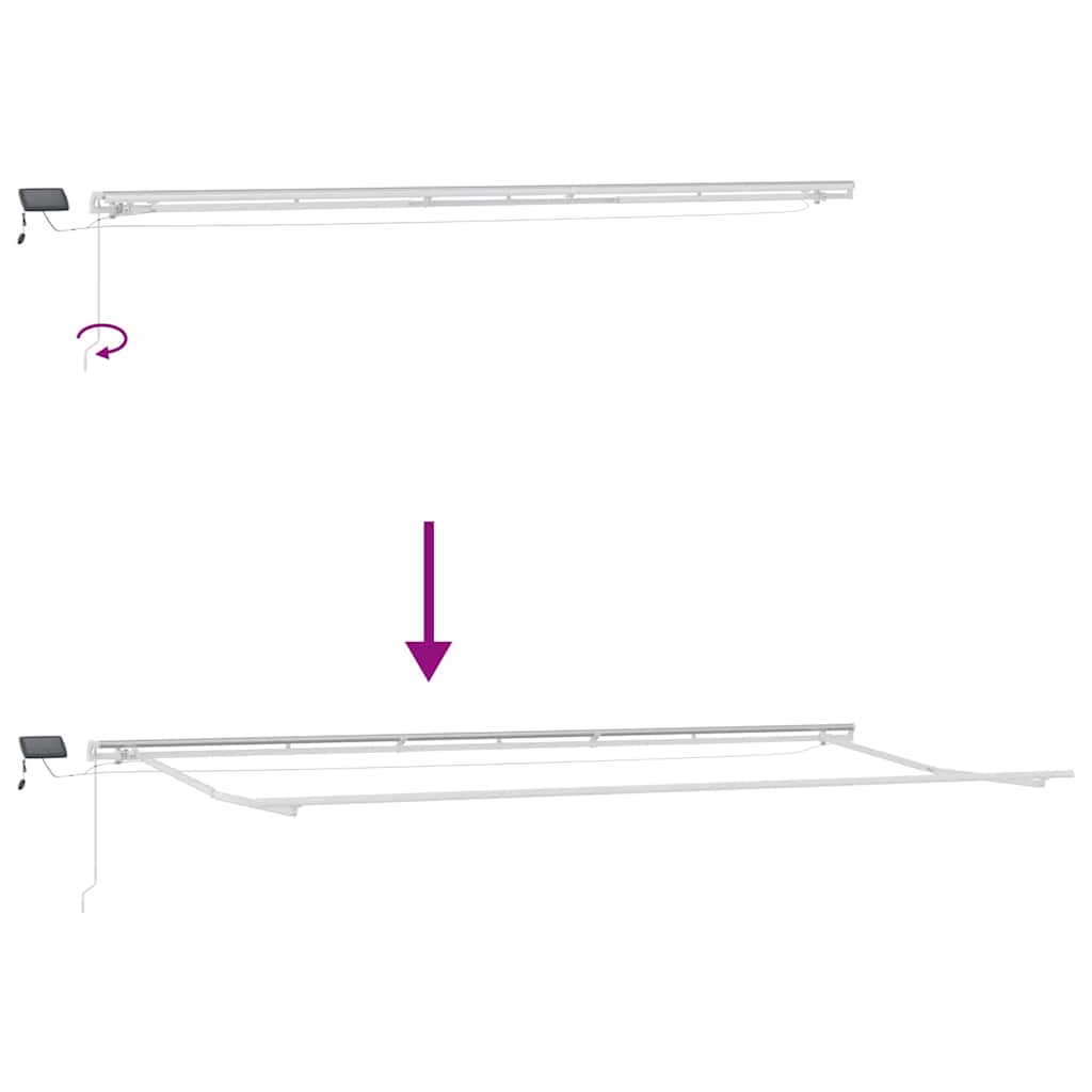 Markiseramme Hvid 600 × 350 cm Aluminium