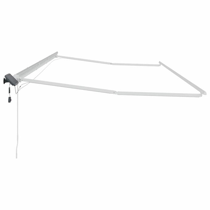 Markiseramme med LED -strimmellys Hvid 600 × 350 cm Aluminium