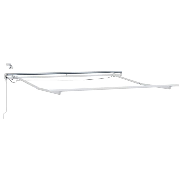 Markiseramme med LED -strimmellys Hvid 350 x 250 cm Aluminium