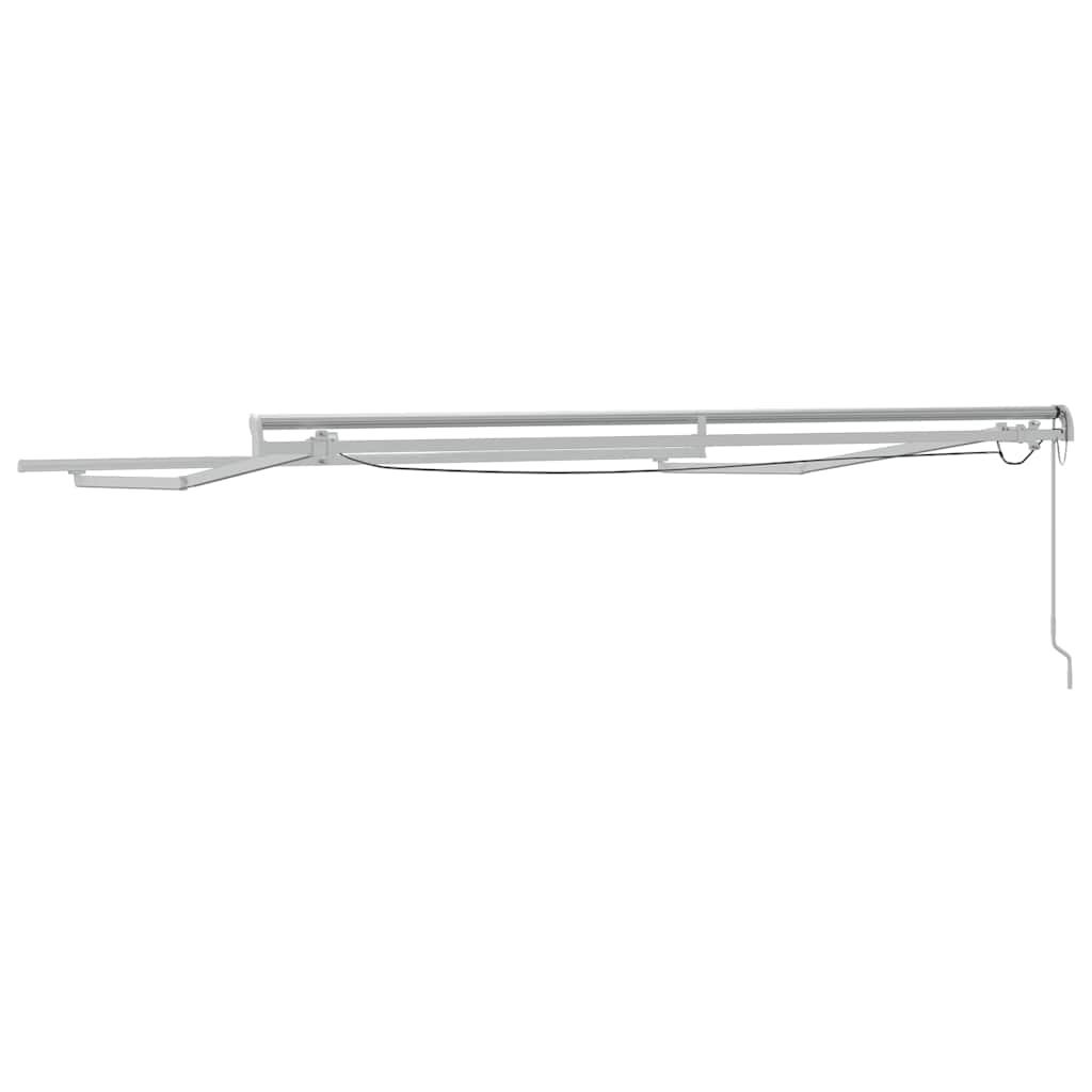 Markiseramme med LED -strimmellys Hvid 350 x 250 cm Aluminium