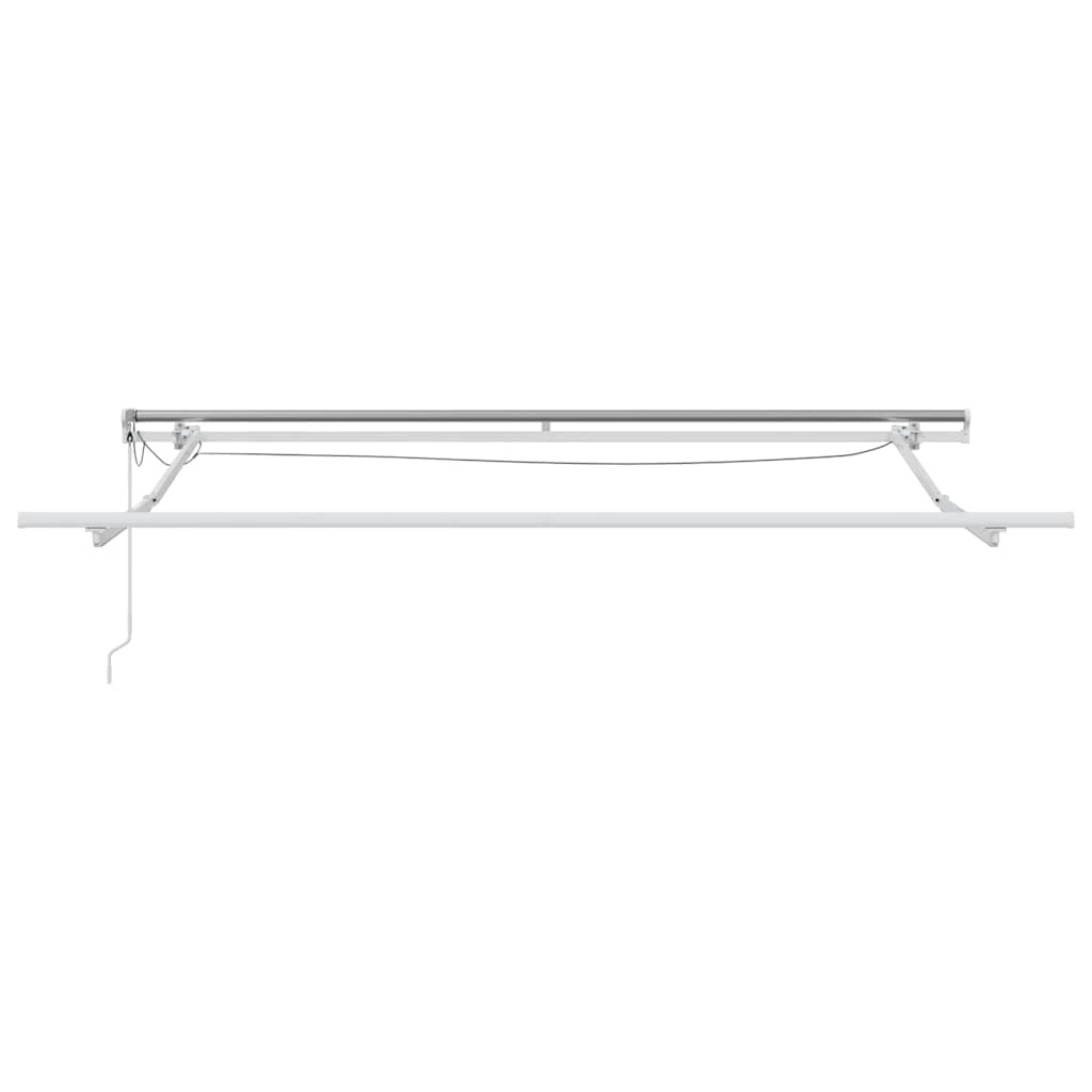 Markiseramme med LED -strimmellys Hvid 350 x 250 cm Aluminium