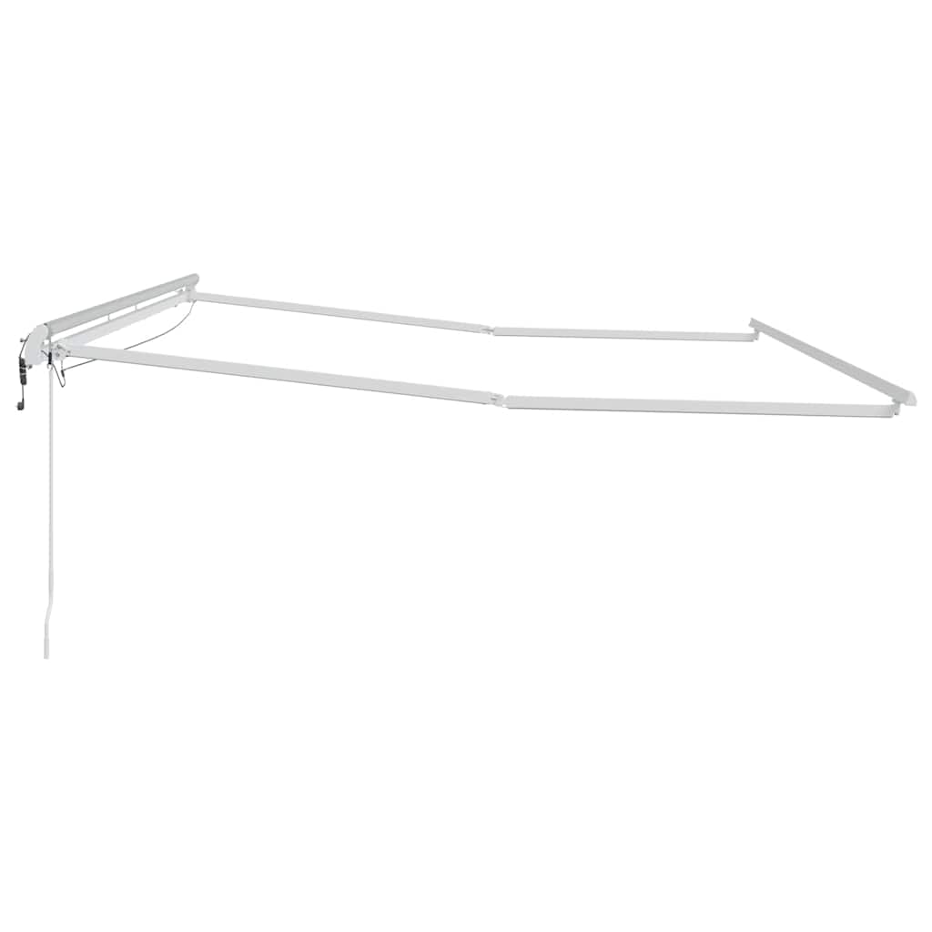Markiseramme med LED -strimmellys Hvid 450 × 300 cm Aluminium