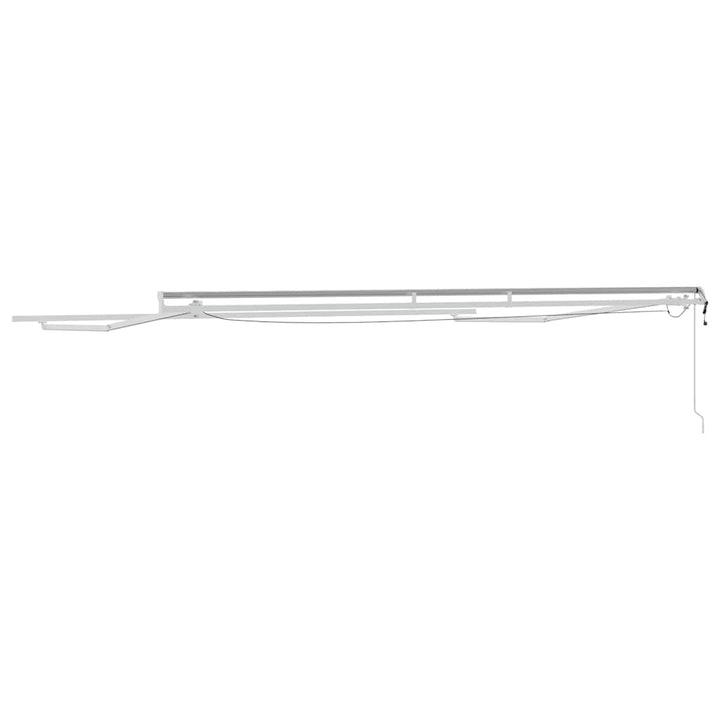 Markiseramme med LED -strimmellys Hvid 500 × 300 cm Aluminium