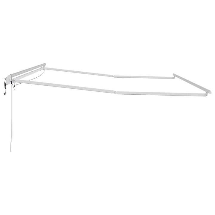 Markiseramme med LED -strimmellys Hvid 500 × 300 cm Aluminium