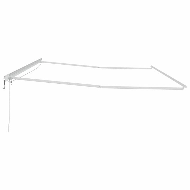Markiseramme med LED -strimmellys Hvid 600 × 300 cm Aluminium