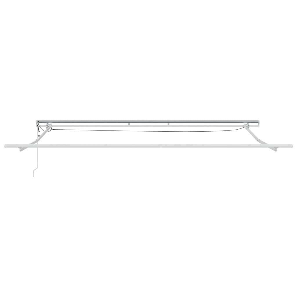 Markiseramme med LED -strimmellys Hvid 400 × 350 cm Aluminium