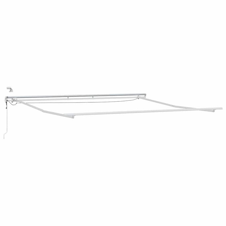 Markiseramme med LED -strimmellys Hvid 450 × 350 cm Aluminium