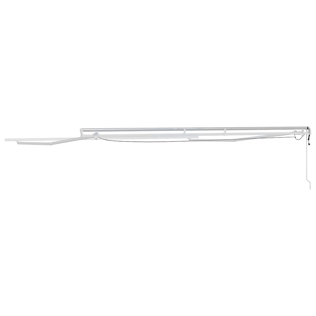 Markiseramme med LED -strimmellys Hvid 450 × 350 cm Aluminium