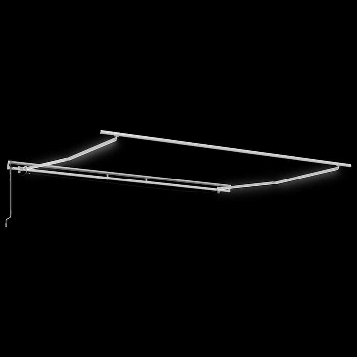 Markiseramme med LED -strimmellys Hvid 500 × 350 cm Aluminium