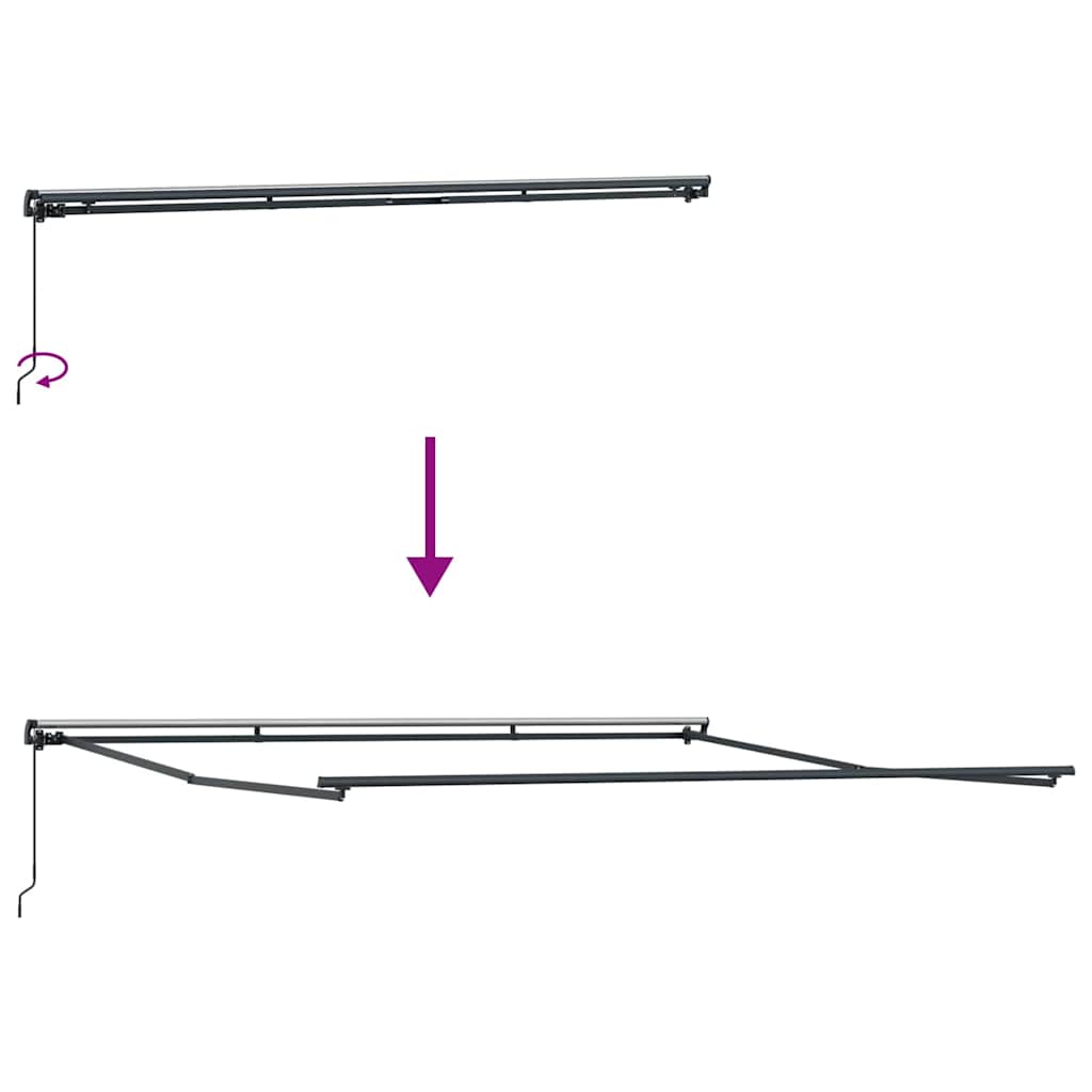 Markiseramme Antracit 400 × 350 cm Aluminium