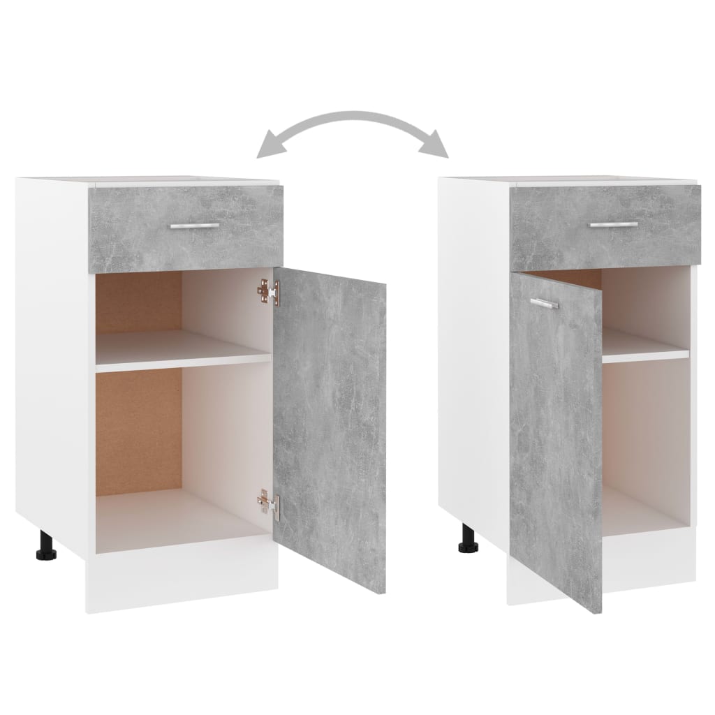 underskab 40x46x81,5 cm konstrueret træ betongrå