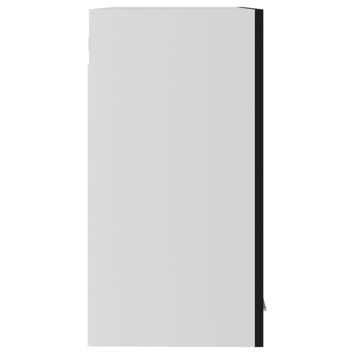 hængende vitrineskab "Lyon" sort 60x31x60 cm konstrueret træ