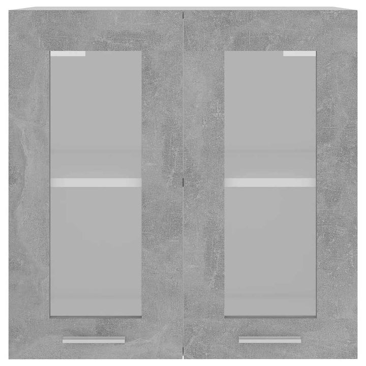 hængende vitrineskab "Lyon" betongrå 60x31x60 cm konstrueret træ