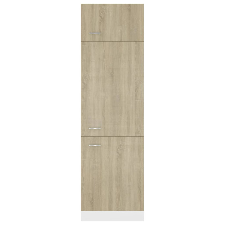 indbygningsskab til køl 60x57x207 cm konstrueret træ sonoma-eg