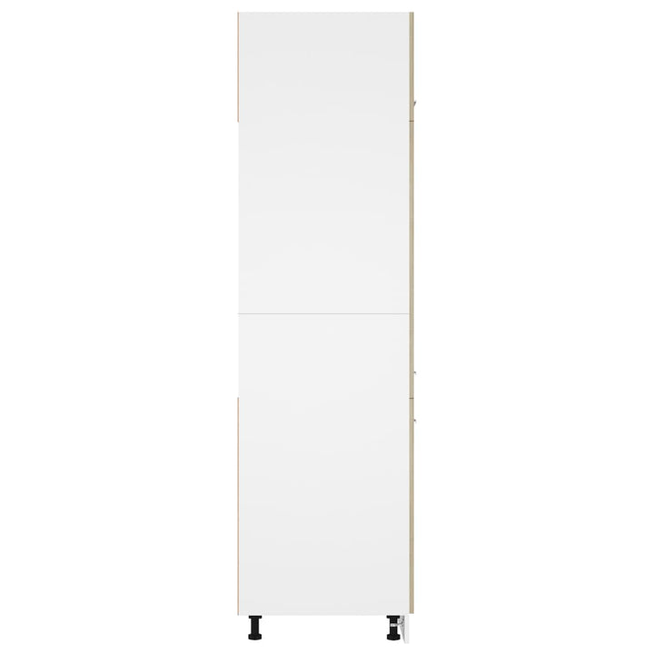 indbygningsskab til køl 60x57x207 cm konstrueret træ sonoma-eg