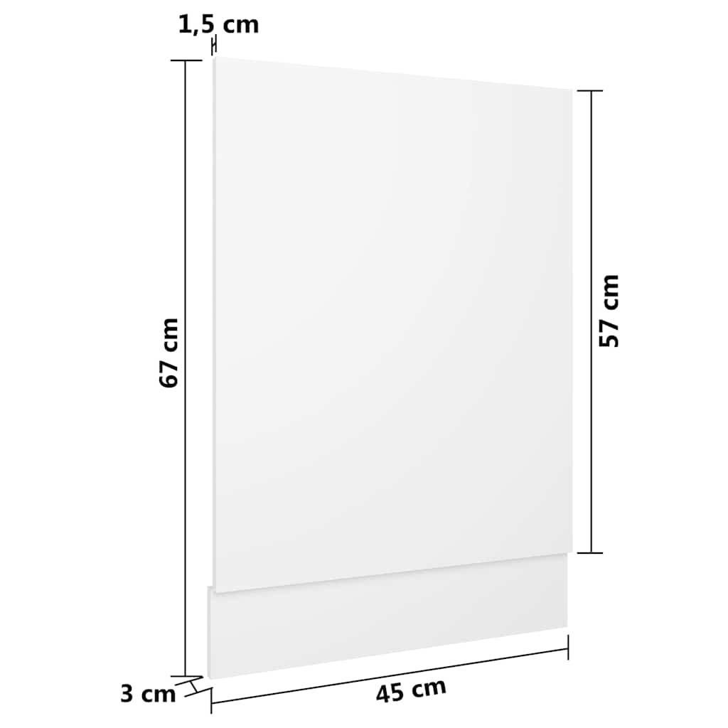 opvaskemaskinepanel "Lyon" hvid 45x3x67 cm konstrueret træ