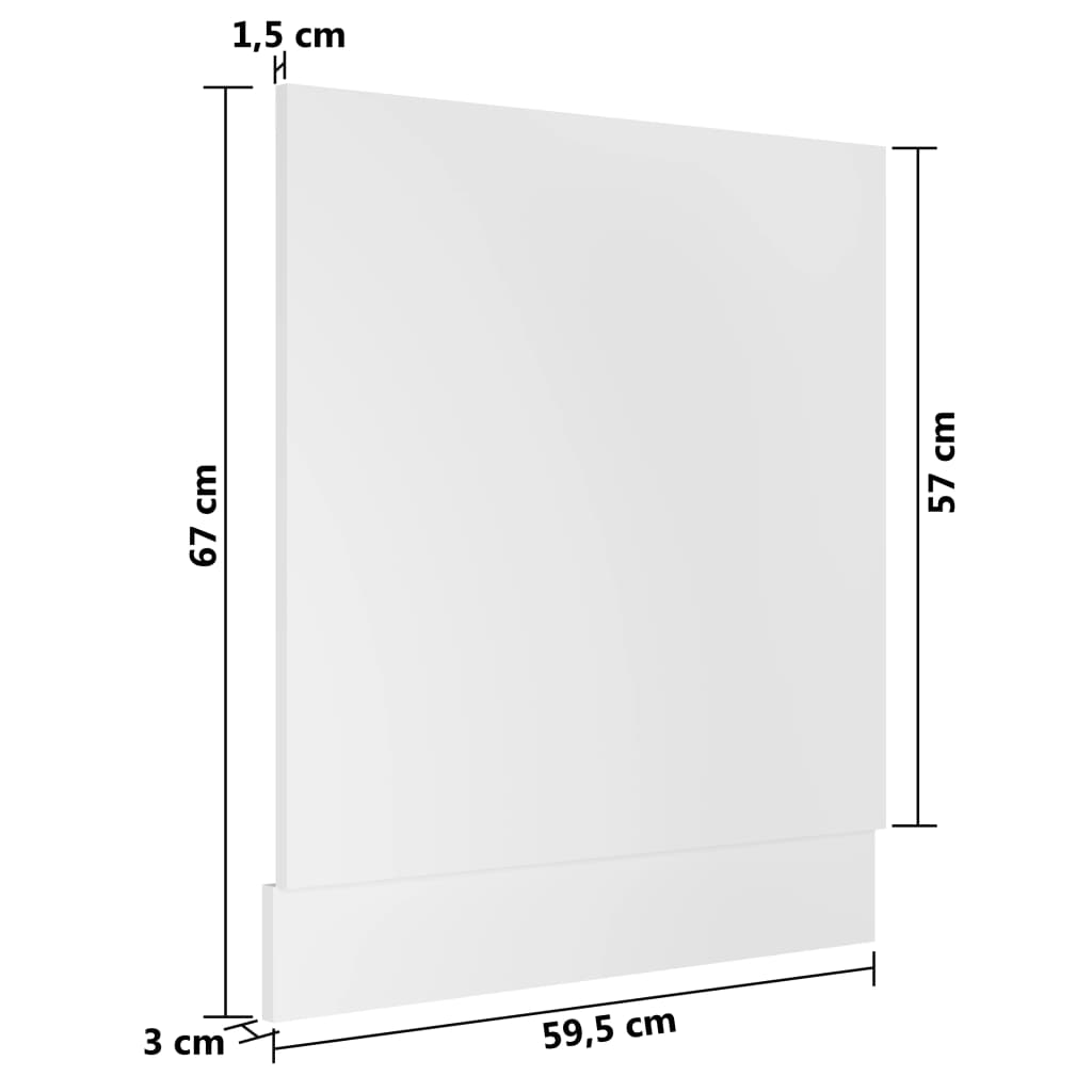 opvaskemaskinepanel "Lyon" hvid 59,5x3x67 cm konstrueret træ